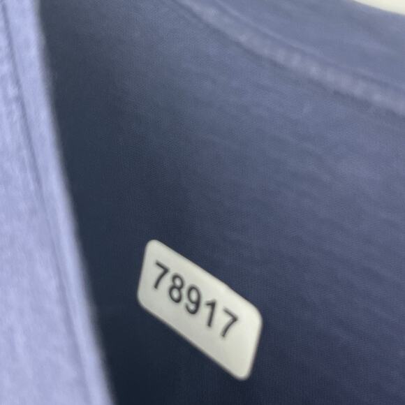 EILEEN FISHER Top M Slub Organic Cotton Jersey V-Neck Short Sleeve Blue - Picture 11 of 11